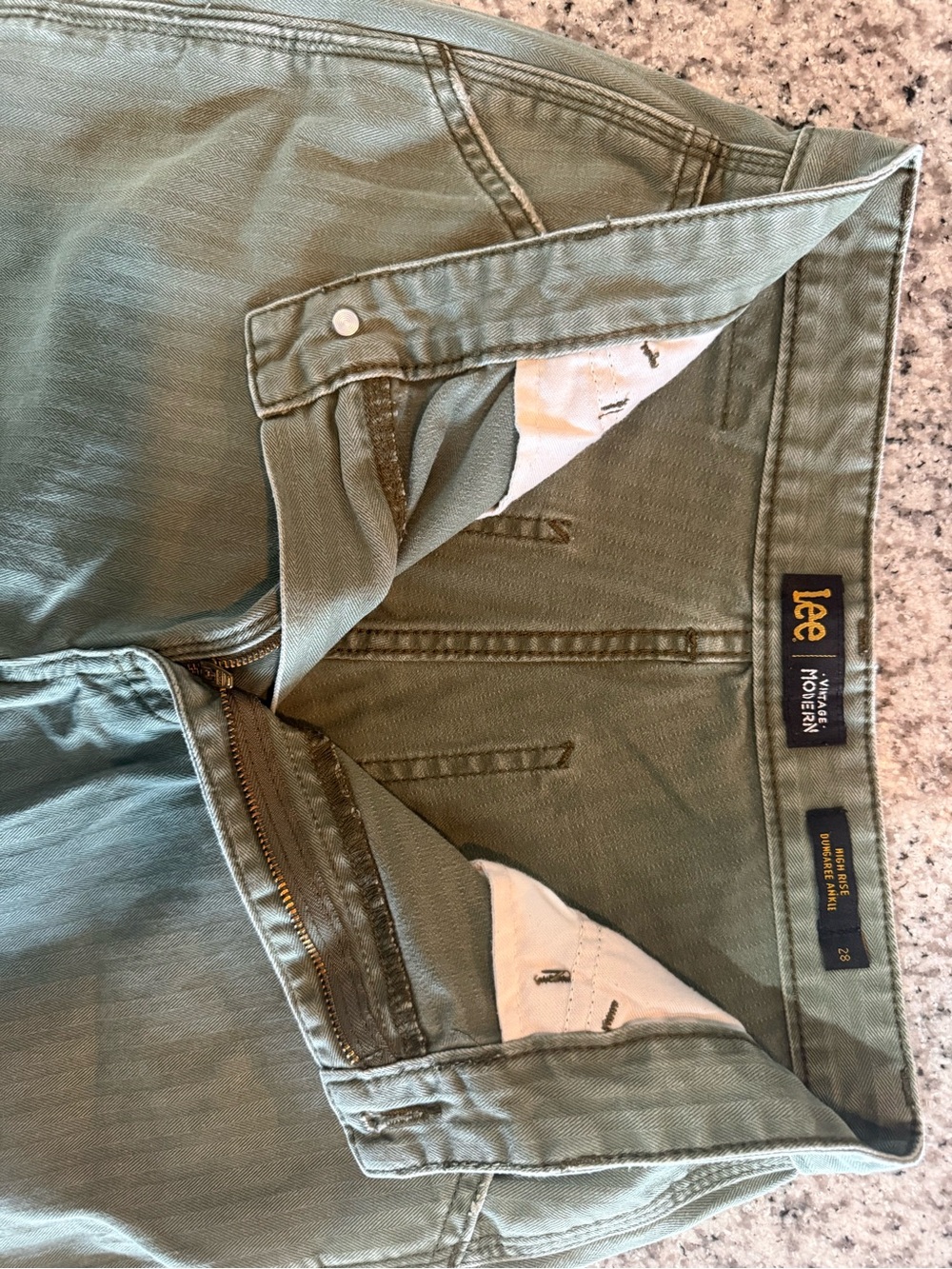 Lee Vintage Modern Women’s Olive Green High Rise Dungaree